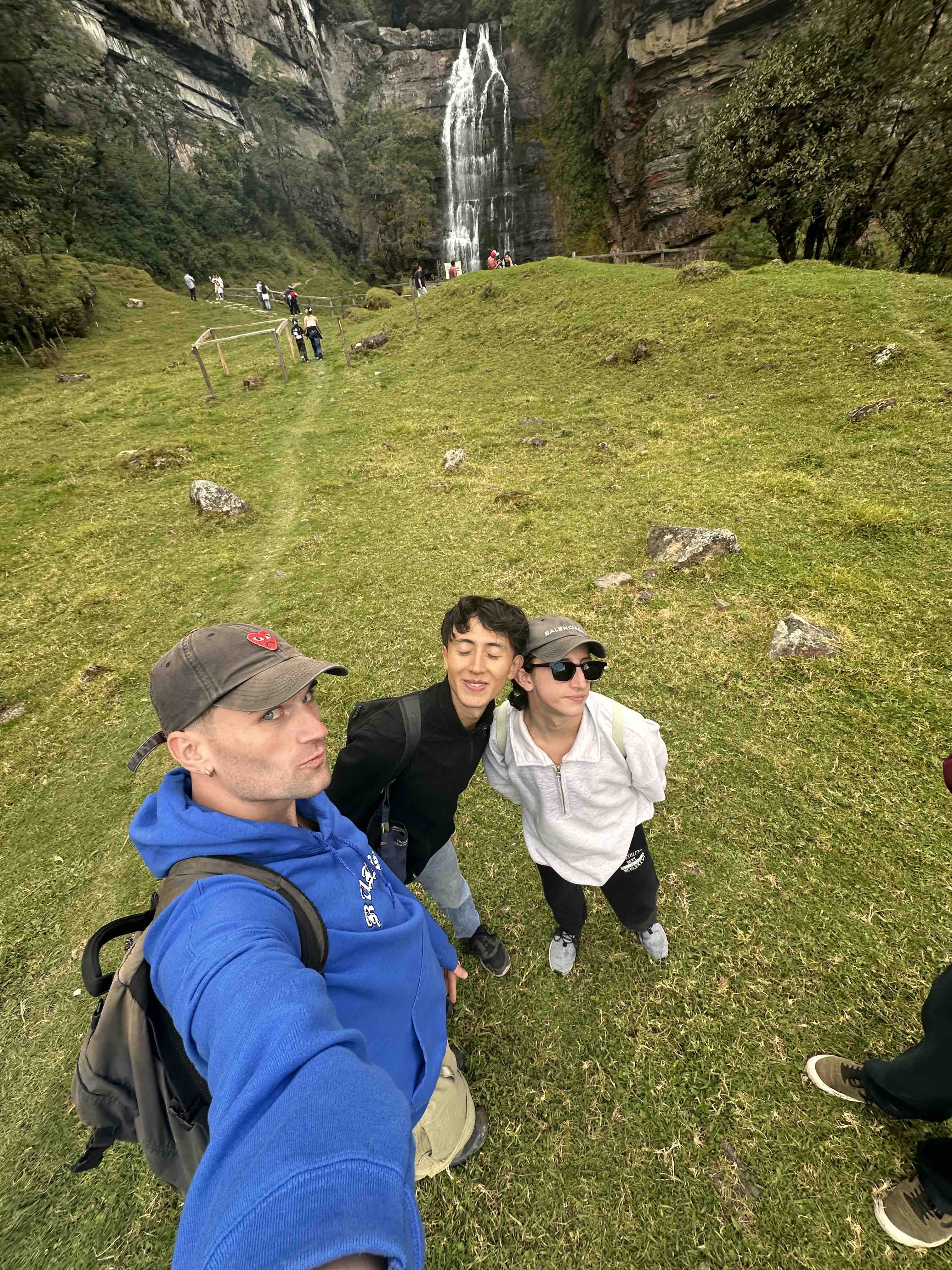 Dani, Ale and me at the Waterfall